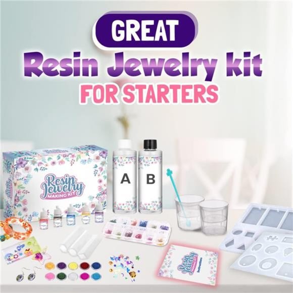 Resin JewelryMaking Starter Kit-Silicone Casting Mold,Tool Set Clear Epoxy Resin - Picture 2 of 7